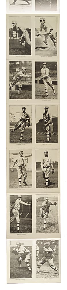 1910 Berger Postal Card Co. Philadelphia Athletics Large-Format "Accordion" Postcard with Mack, Plank, Collins, Bender, and Baker