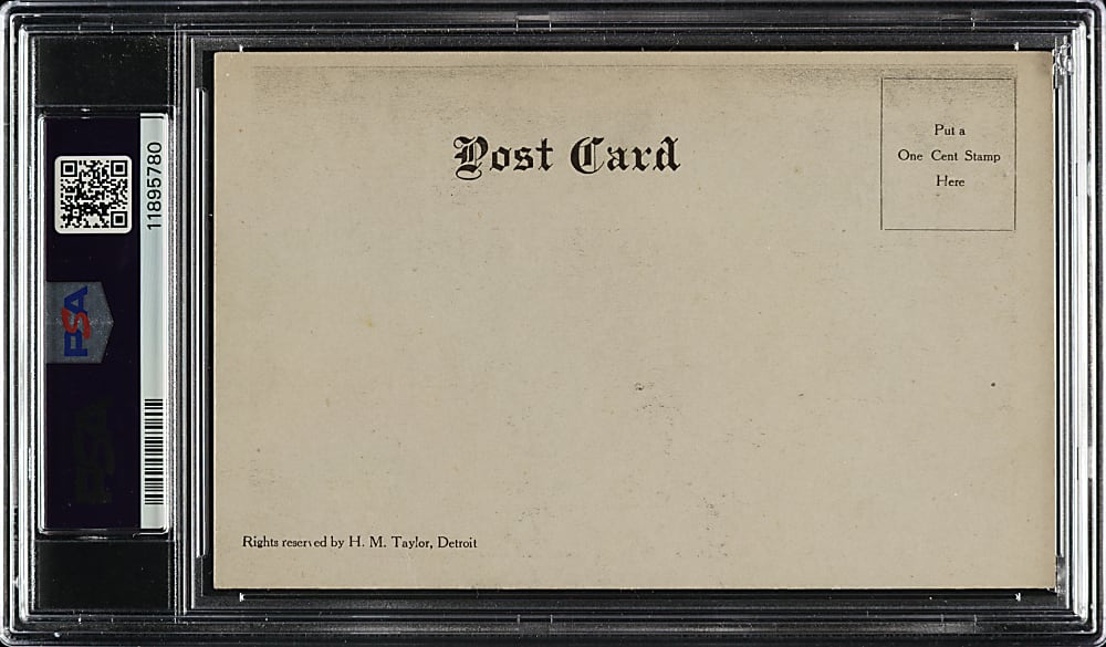 1907-1909 H. M. Taylor Postcard Ty Cobb Rookie PSA EX 5