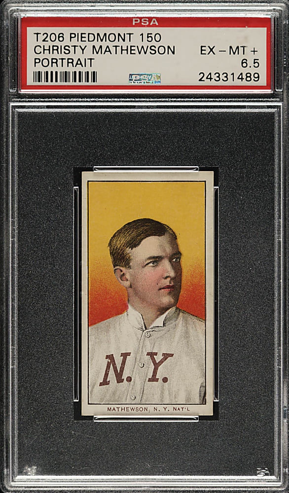 1909-1911 T206 White Border Christy Mathewson Portrait PSA EX-MT+ 6.5