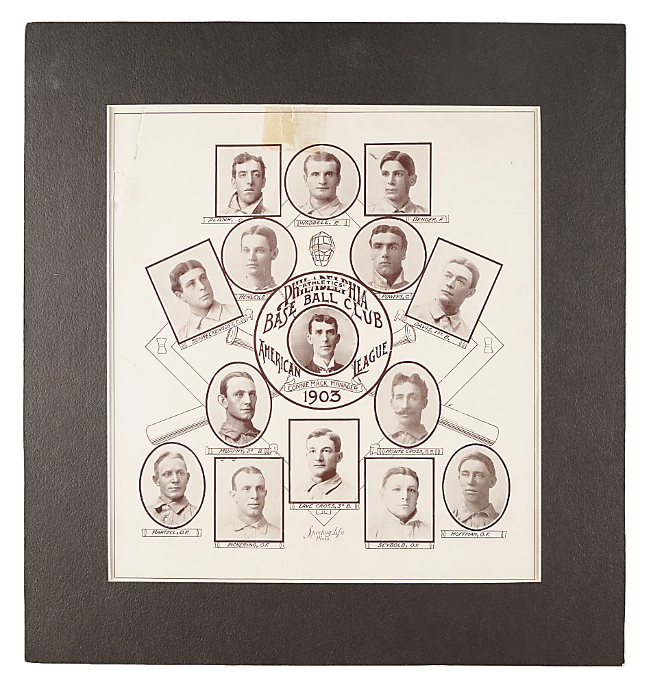 1903 W601 Sporting Life Philadelphia Athletics Team with Bender, Plank, Mack, and Waddell