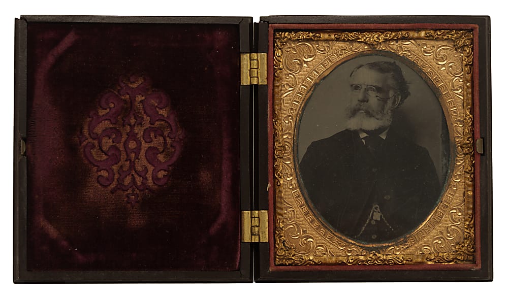 Extraordinary Circa 1880s Harry Wright Tintype in Case