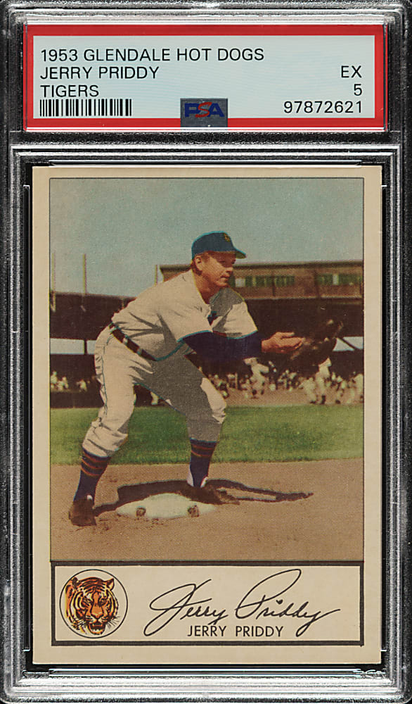 1953 Glendale Meats Jerry Priddy PSA EX 5
