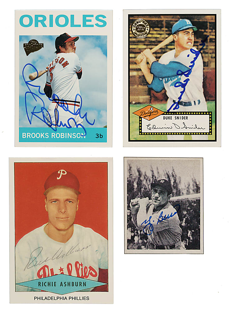 1990s to 2000s Signed Reprint and Commemorative-Card Collection (472) with 89 Hall of Famers