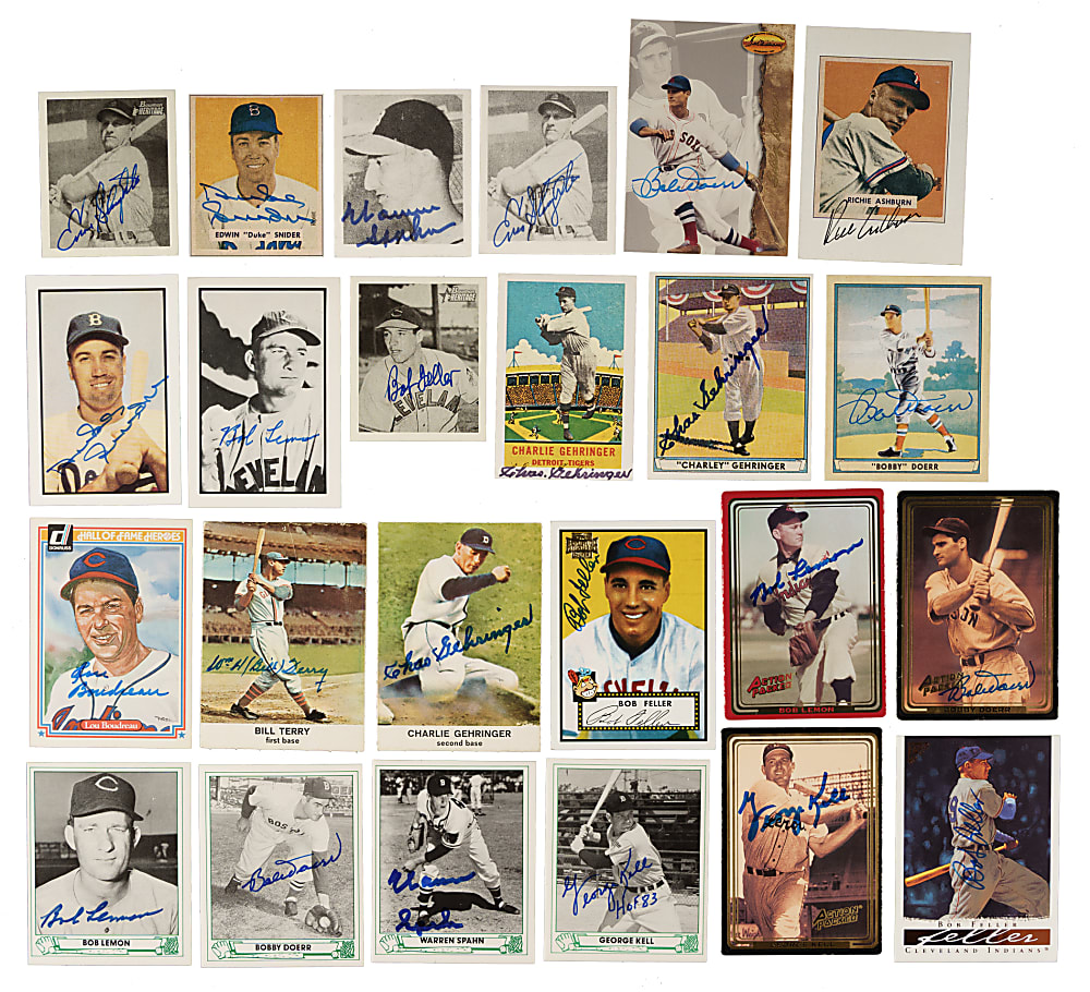 1990s to 2000s Signed Reprint and Commemorative-Card Collection (472) with 89 Hall of Famers