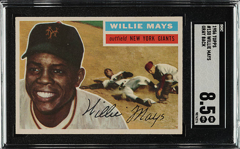 1956 Topps #130 Willie Mays Gray Back SGC NM/MT+ 8.5