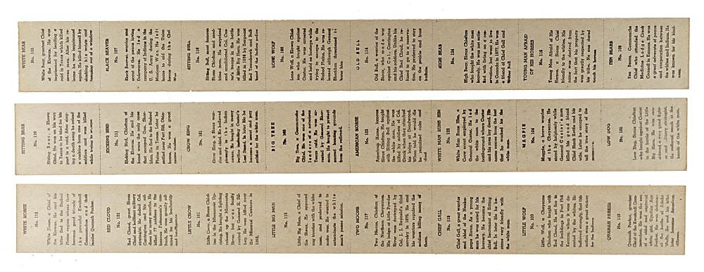 1930's R184-2 "Indian Chiefs" Complete Set (24) On Three Uncut Panels