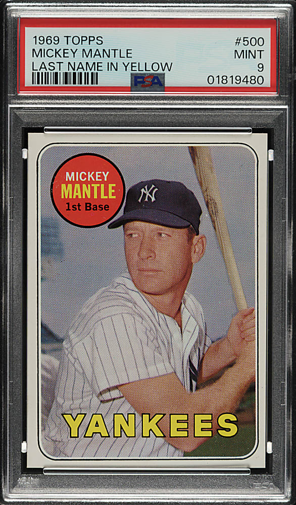 1969 Topps #500 Mickey Mantle PSA MINT 9