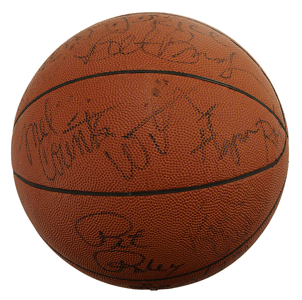 1972-1973 Los Angeles Lakers Western Conference Champions Team-Signed Basketball with Wilt Chamberlain and Jerry West - JSA
