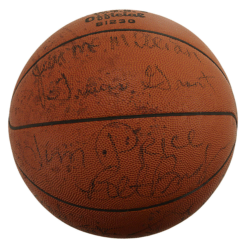 1972-1973 Los Angeles Lakers Western Conference Champions Team-Signed Basketball with Wilt Chamberlain and Jerry West - JSA