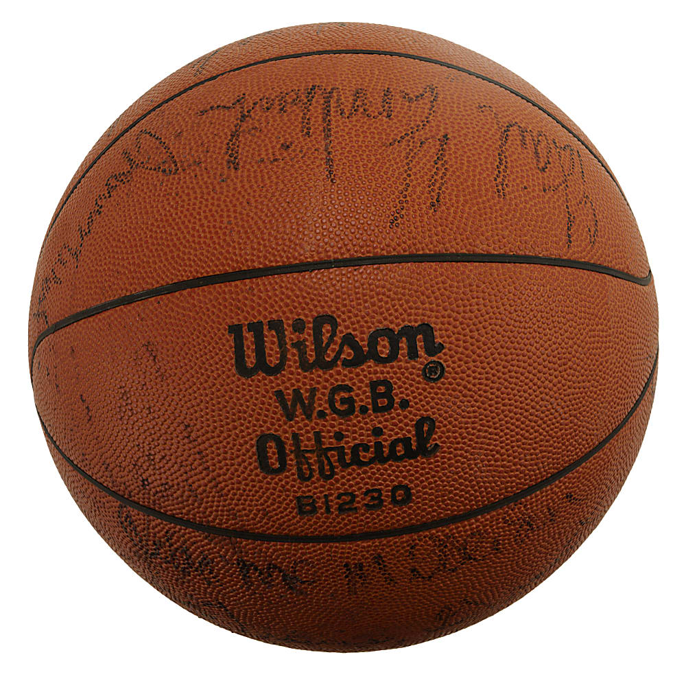 1972-1973 Los Angeles Lakers Western Conference Champions Team-Signed Basketball with Wilt Chamberlain and Jerry West - JSA