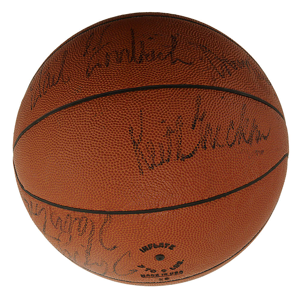 1972-1973 Los Angeles Lakers Western Conference Champions Team-Signed Basketball with Wilt Chamberlain and Jerry West - JSA