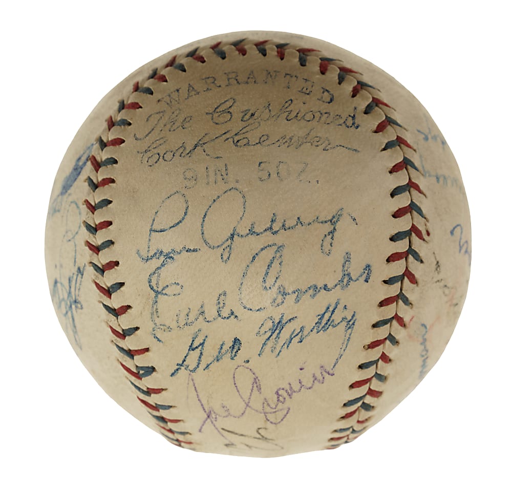 Circa 1930 Hall of Fame and Stars Multi-Signed Baseball with Babe Ruth, Lou Gehrig, Walter Johnson, and Jimmie Foxx - JSA
