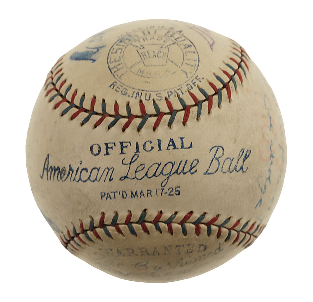 Circa 1930 Hall of Fame and Stars Multi-Signed Baseball with Babe Ruth, Lou Gehrig, Walter Johnson, and Jimmie Foxx - JSA