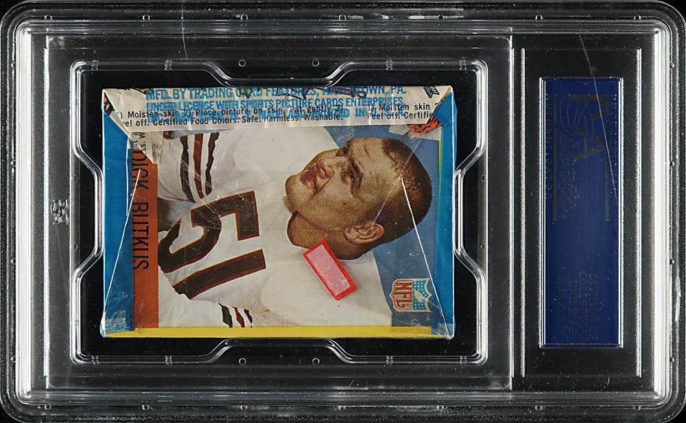 1967 Philadelphia Football Unopened Cello Pack PSA MINT 9 - Dick Butkus on Back - 1 of 3 - Highest Graded!