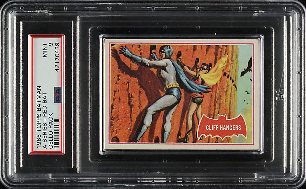 1966 Topps Batman "Red Bat" Series A Unopened Cello Pack PSA MINT 9 - Highest Graded!