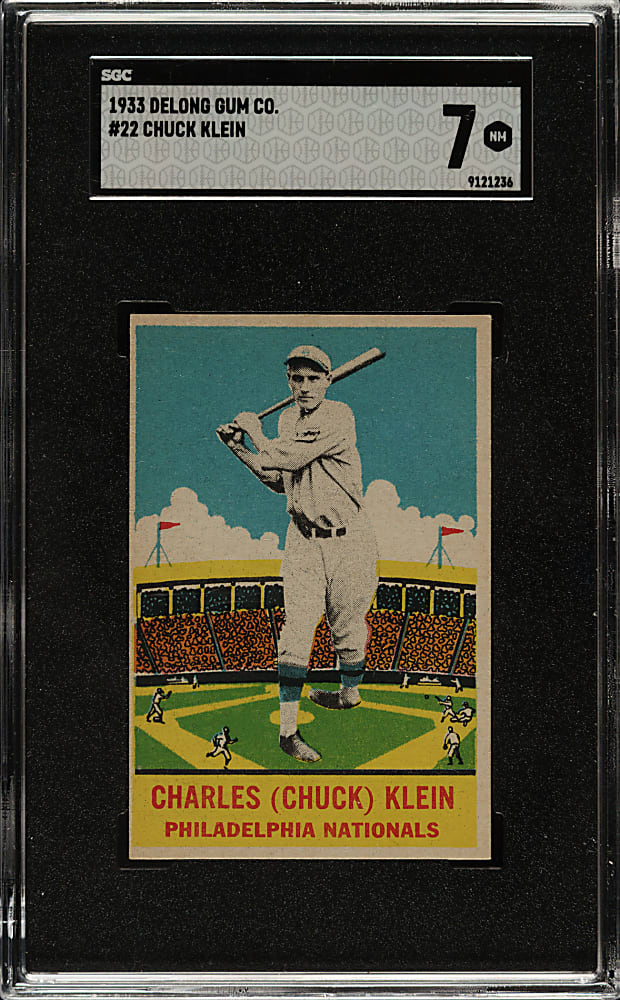 1933 R333 DeLong Gum #22 Chuck Klein SGC NM 7