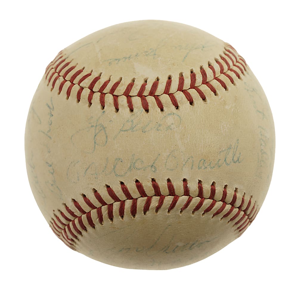 1960 New York Yankees American League Champions Team-Signed Baseball with Roger Maris - JSA