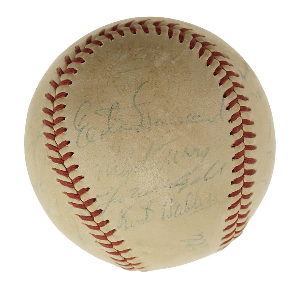 1960 New York Yankees American League Champions Team-Signed Baseball with Roger Maris - JSA