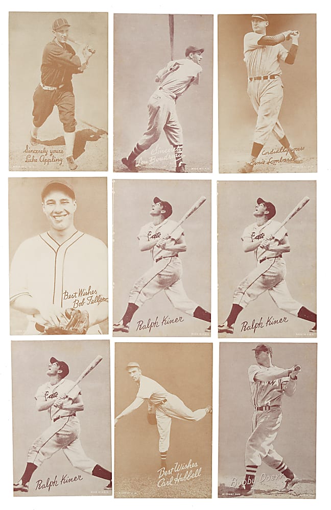 1939-1946 W462 Salutation Exhibits and 1947-1966 Exhibits Collection (57) Including Ted Williams, Bob Feller, and Hank Greenberg