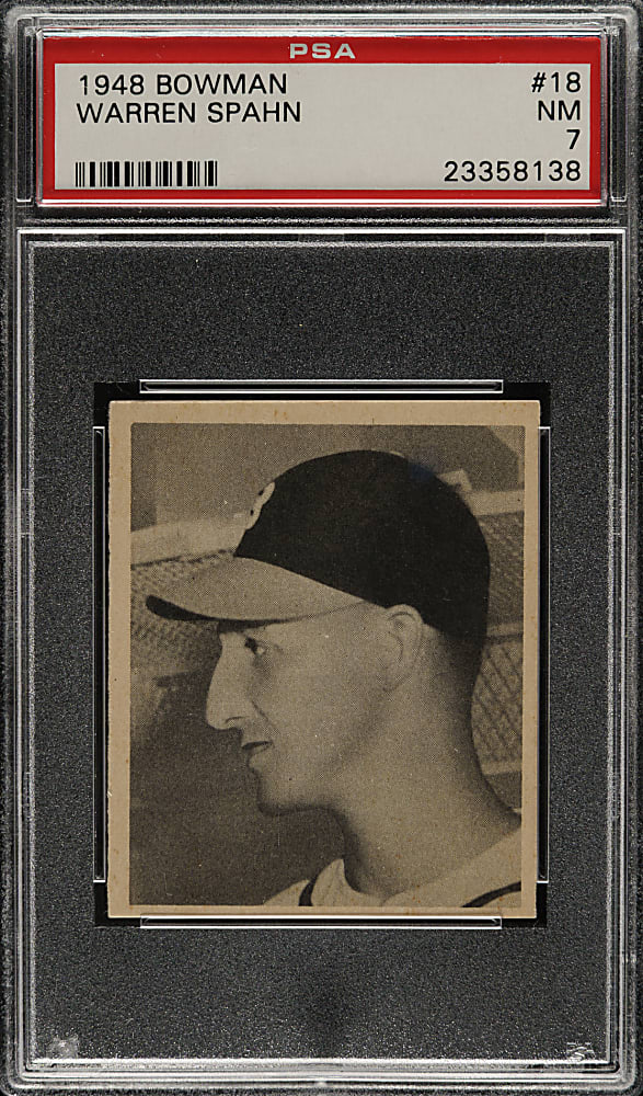 1948 Bowman #18 Warren Spahn Rookie PSA NM 7