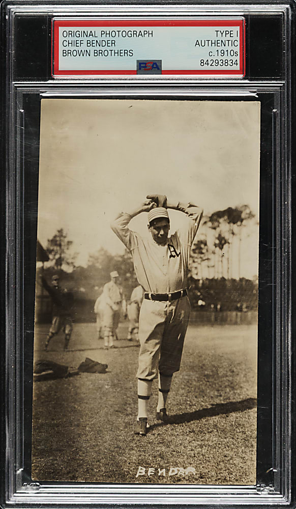 Circa 1910s Chief Bender Original Brown Brothers Photograph PSA/DNA Type I