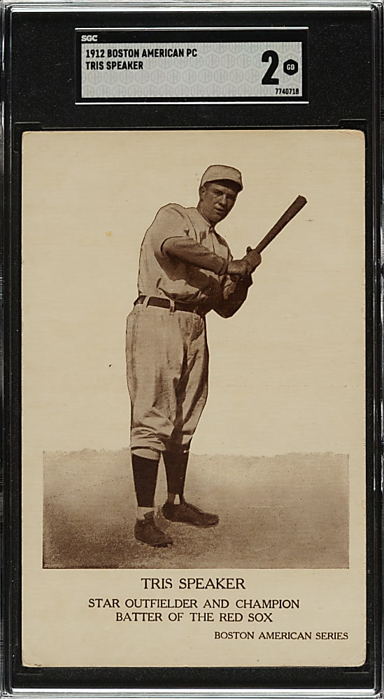 1912 Boston American Series Red Sox Postcard Tris Speaker SGC GOOD 2