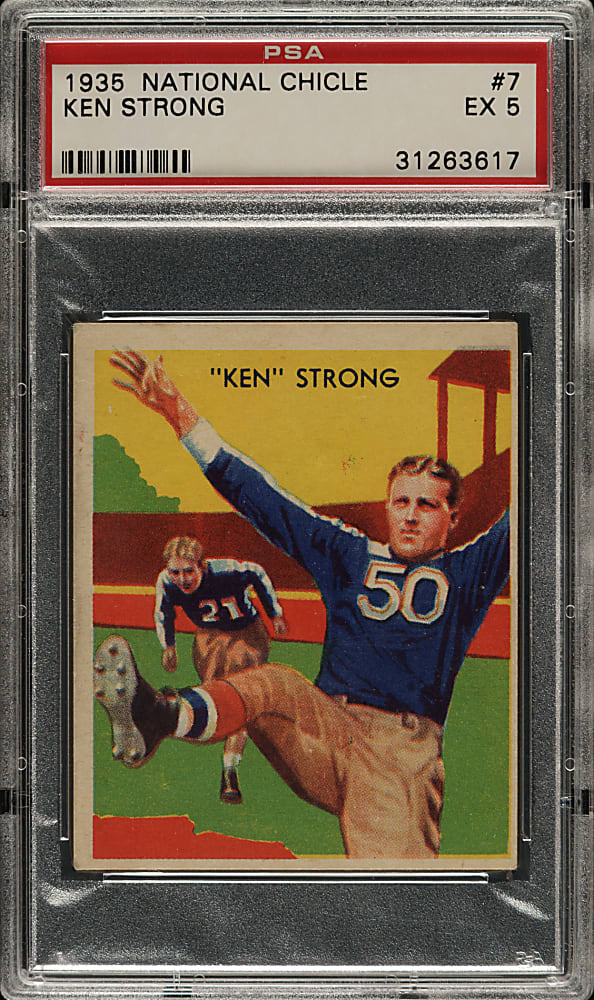 1935 R331 National Chicle Football #7 Ken Strong Rookie PSA EX 5