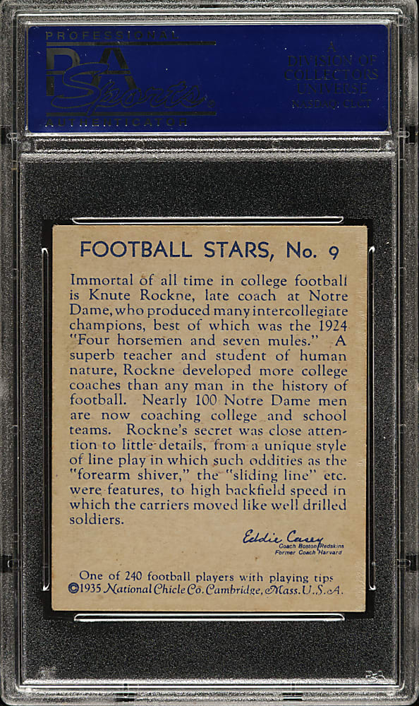 1935 R331 National Chicle Football #9 Knute Rockne PSA EX 5
