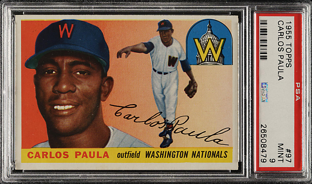 1955 Topps #97 Carlos Paula PSA MINT 9