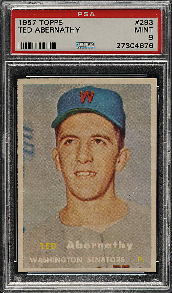 1957 Topps #293 Ted Abernathy PSA MINT 9 - Highest Graded!