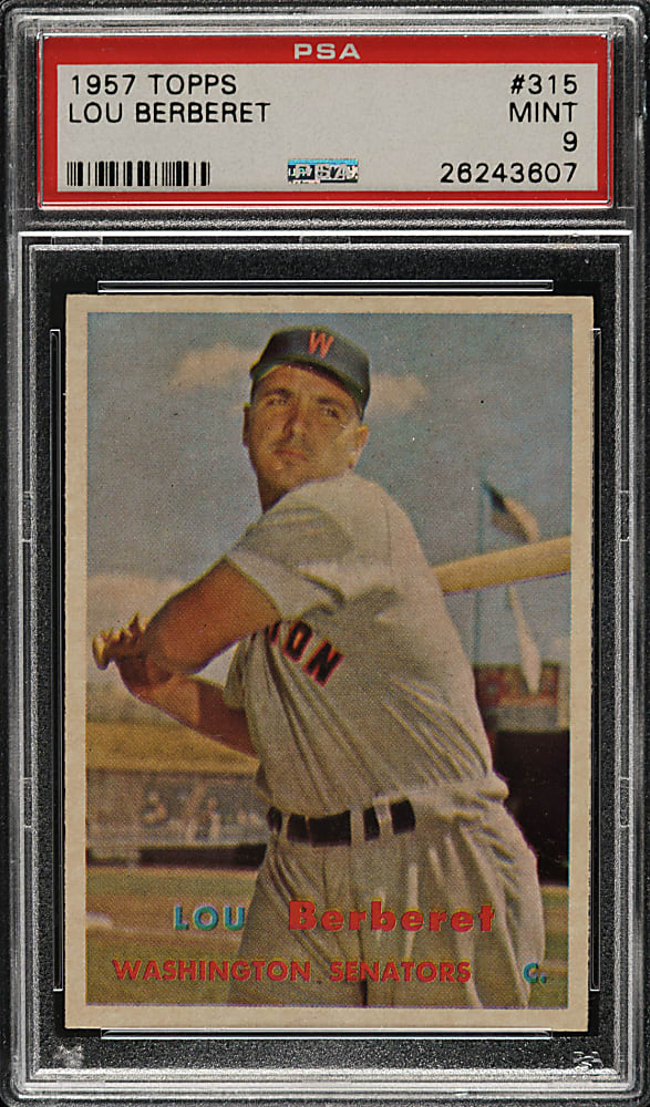 1957 Topps #315 Lou Berberet PSA MINT 9 - Highest Graded!