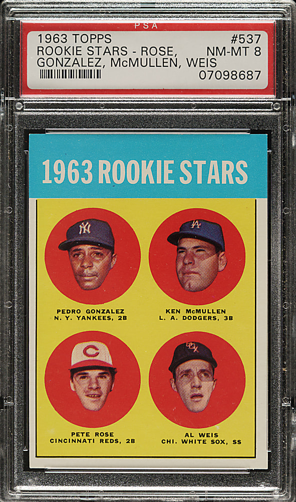 1963 Topps #537 Pete Rose Rookie PSA NM-MT 8
