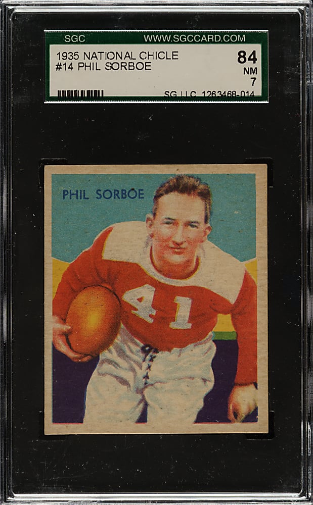 1935 R331 National Chicle Football #14 Phil Sorboe SGC NM 84