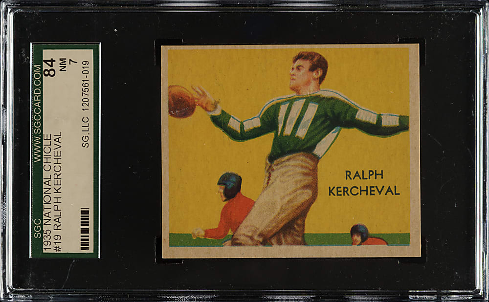 1935 R331 National Chicle Football #19 Ralph Kercheval SGC NM 84