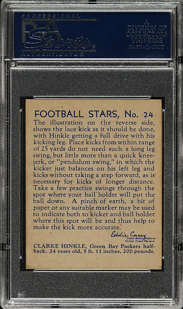 1935 R331 National Chicle Football #24 Clarke Hinkle Rookie PSA EX-MT 6