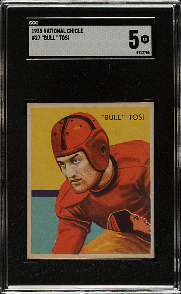 1935 R331 National Chicle Football #27 Bull Tosi High Number SGC EX 5