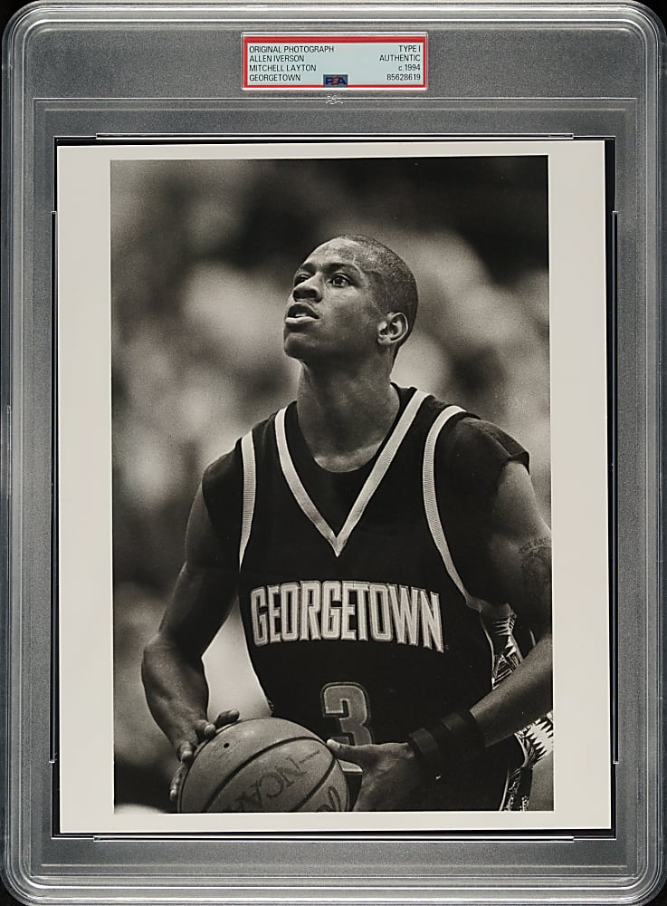 Circa 1994 Allen Iverson Georgetown Original Mitchell Layton Photograph PSA/DNA Type I