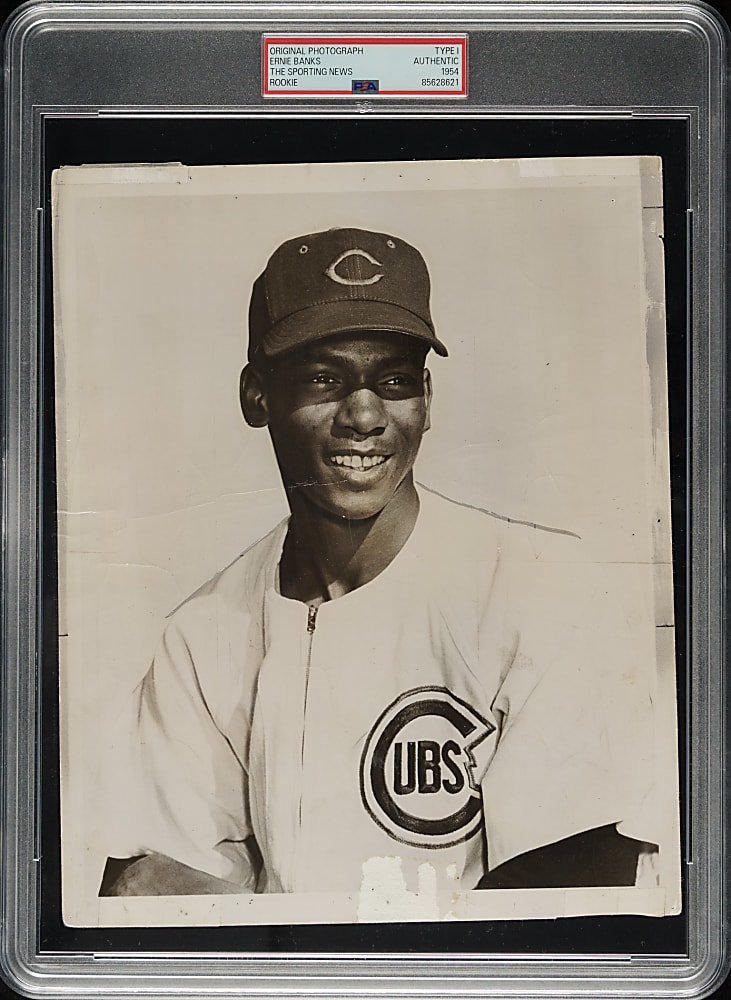 1954 Ernie Banks Original The Sporting News Photograph PSA/DNA Type I - Rookie Image!