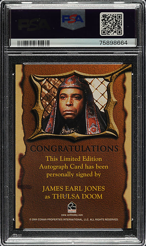2009 Rittenhouse "Conan The Barbarian" Autographs James Earl Jones PSA GEM MINT 10