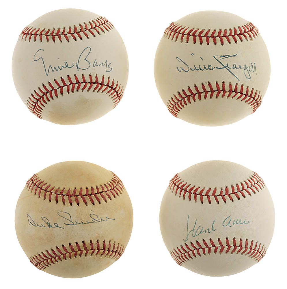 Hall of Fame Single-Signed Baseball Collection (8) Including Hank Aaron and Ken Griffey Jr.