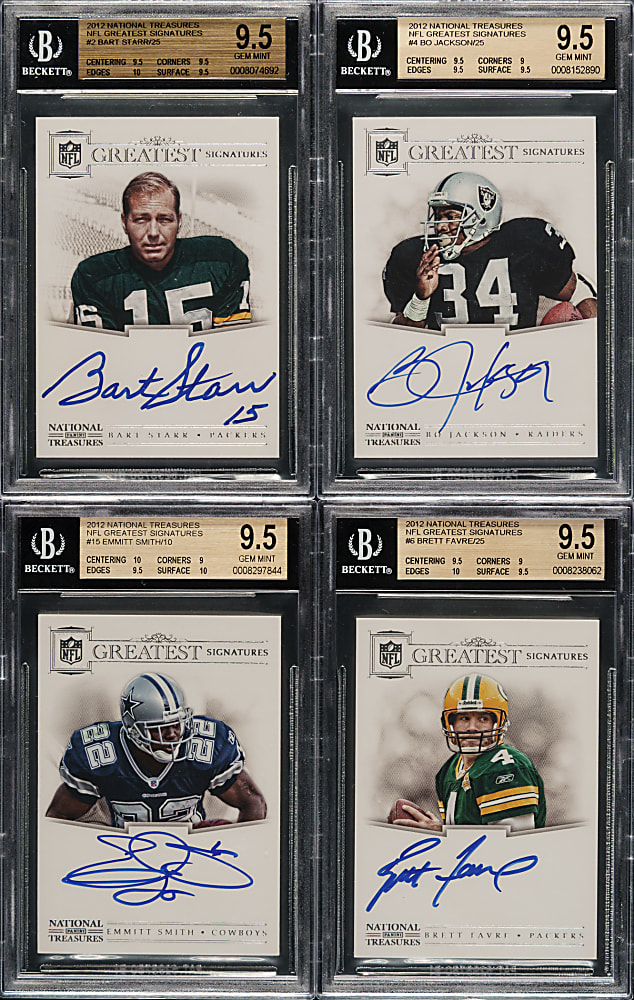 2012 Panini National Treasures NFL Greatest Signatures Football BGS Near-Complete Set (34/39) Including Brett Favre, Dan Marino, and Bart Starr