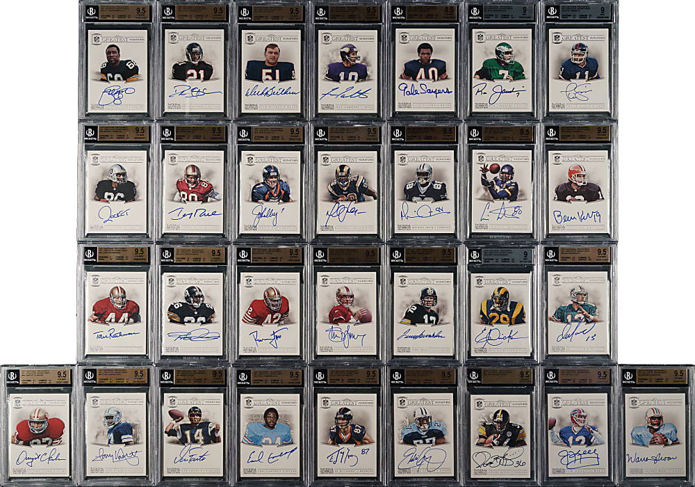 2012 Panini National Treasures NFL Greatest Signatures Football BGS Near-Complete Set (34/39) Including Brett Favre, Dan Marino, and Bart Starr