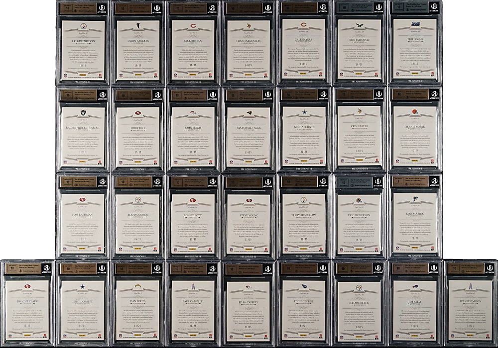 2012 Panini National Treasures NFL Greatest Signatures Football BGS Near-Complete Set (34/39) Including Brett Favre, Dan Marino, and Bart Starr