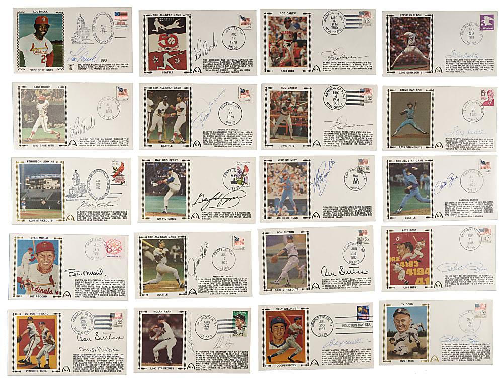 Hall of Fame and Stars Signed First-Day Cover Collection (46) Including DiMaggio, Mays, Seaver, and Ryan