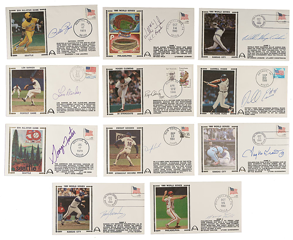 Hall of Fame and Stars Signed First-Day Cover Collection (46) Including DiMaggio, Mays, Seaver, and Ryan