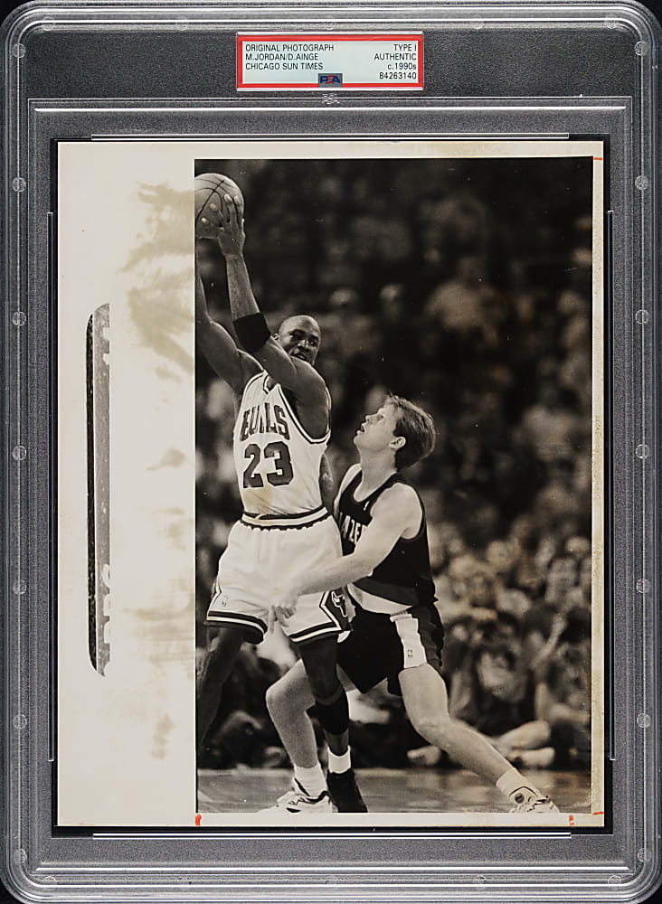 Circa Early 1990s Michael Jordan and Danny Ainge Original Chicago Sun Times Photograph PSA/DNA Type I