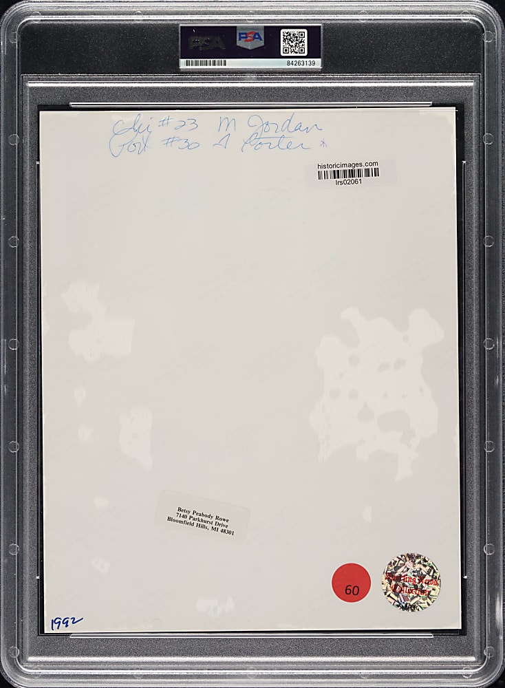 Circa 1992 Michael Jordan and Terry Porter Original Betsy P. Rowe Chicago Sun Times Photograph PSA/DNA Type I