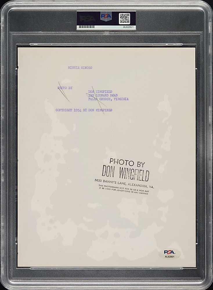 Signed 1954 Minnie Minoso Original Don Wingfield Photograph PSA/DNA Type I