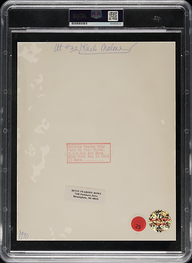 Circa 1990s Karl Malone Original Betsy P. Rowe Sporting News Photograph PSA/DNA Type I