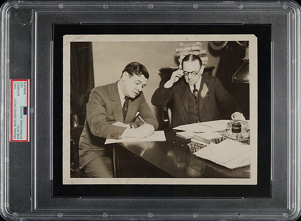 1927 Babe Ruth Original International Newsreel Photograph PSA/DNA Type I